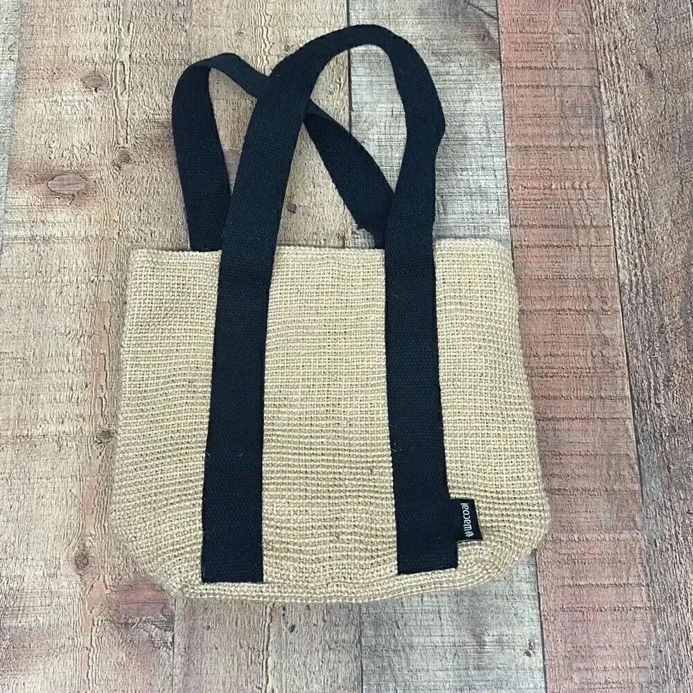 Wacoal Jute & Cotton Double Strap Tote WithโDetachable Matching Wristlet Pouch
